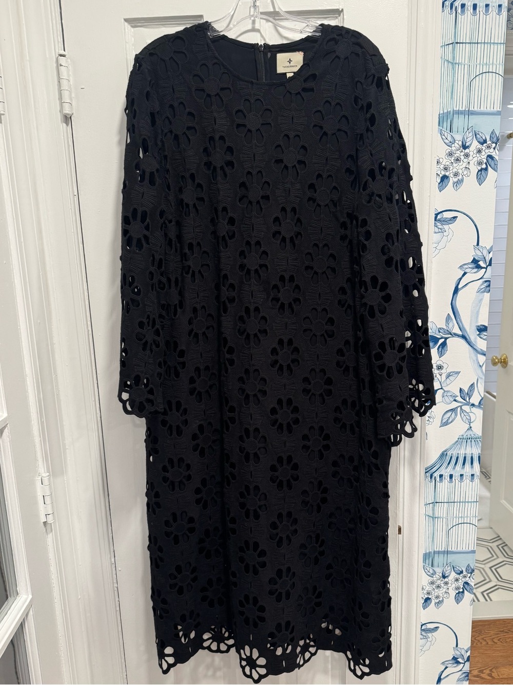 Tuckernuck Black Floral Cutout Long Sleeve Maxi Dress